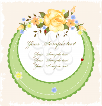 Royalty Free Clipart Image of a Vintage Greeting Card