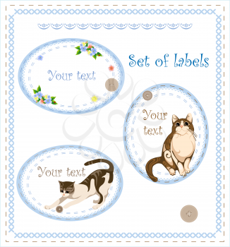 Royalty Free Clipart Image of Cat Labels