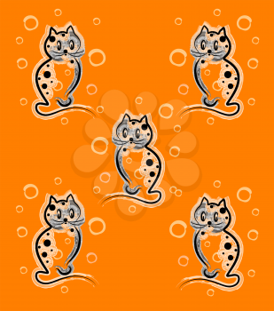 Royalty Free Clipart Image of a Seamless Cat Background