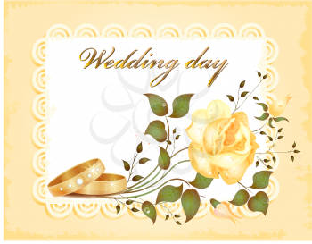 Royalty Free Clipart Image of a Wedding Card