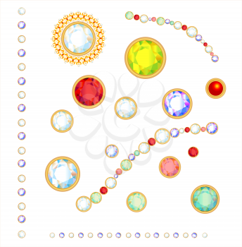 Royalty Free Clipart Image of a Collection of Gemstones