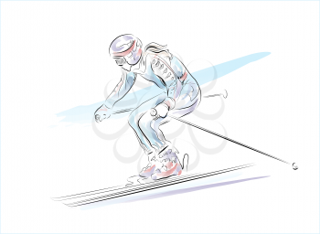 Royalty Free Clipart Image of a Skier