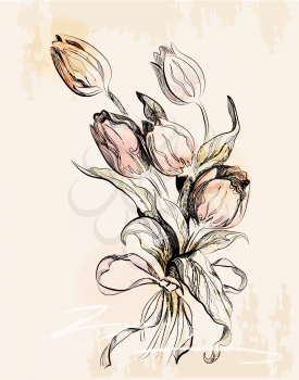 Royalty Free Clipart Image of Tulips