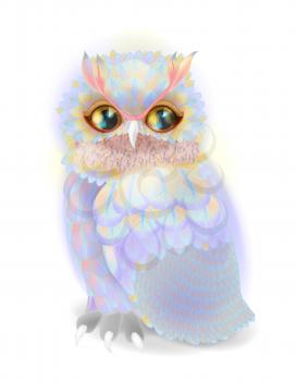 Decorative owl. It may be used for design of a t-shirt, bag, postcard, a poster and so on. 