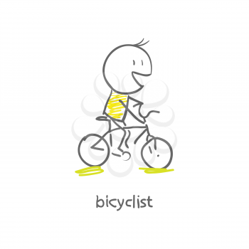 Royalty Free Clipart Image of a Child Riding a Bike