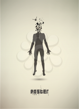 Royalty Free Clipart Image of a Conceptual Poster of a Person
