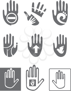 Royalty Free Clipart Image of Hand Icons