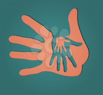 Royalty Free Clipart Image of Caring Hands