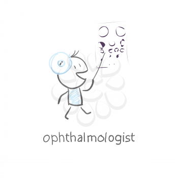 Royalty Free Clipart Image of an Ophthalmologist