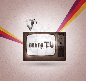 Royalty Free Clipart Image of a Retro Television Set