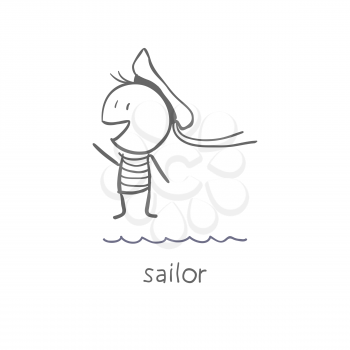 Royalty Free Clipart Image of a Sailor