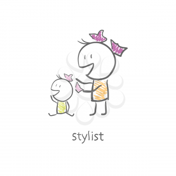 Royalty Free Clipart Image of a Stylist