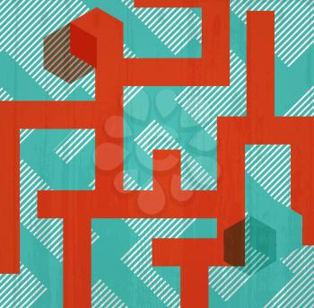Abstract retro background in form of labyrinth. Book cover