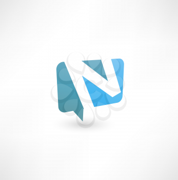 Abstract bubble icon  based on the letter N