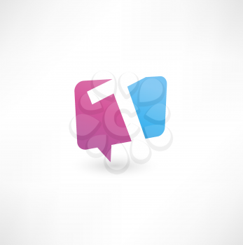 Abstract bubble icon  based on the letter T