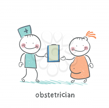 obstetrician with a patient