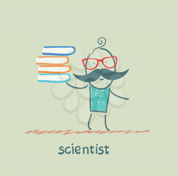scientist holding a book