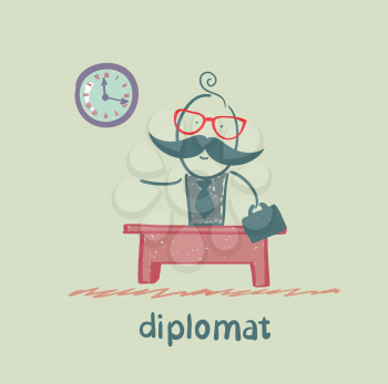 diplomat sitting at a desk