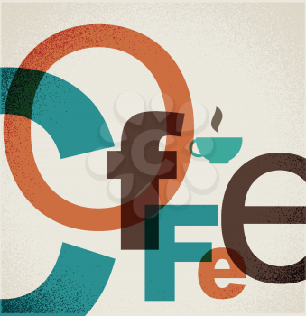 Collage of letters. Coffee poster.