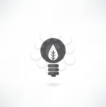 light bulb with leaf icon
