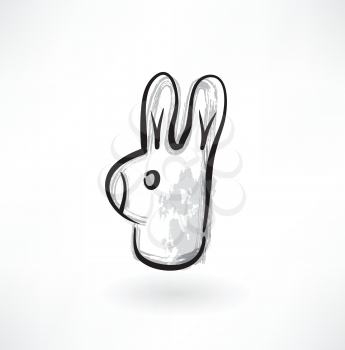 rabbit head grunge icon