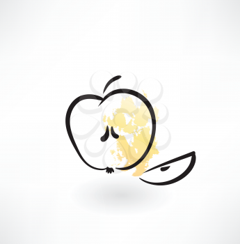piece of an apple grunge icon