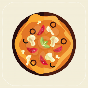 Pizza icon flat