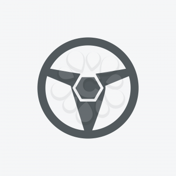 Car, vehicle or automobile steering wheel icon or symbol- vector graphic.