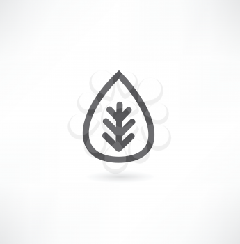 black and white leaf icon