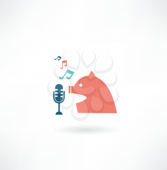 singer sings into the microphone icon