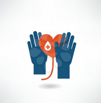 hands holding the heart donor icon