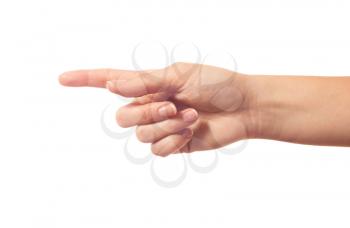 Pointing human hand