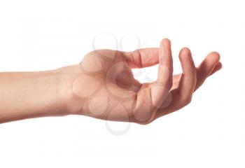 Friendly human hand isolated