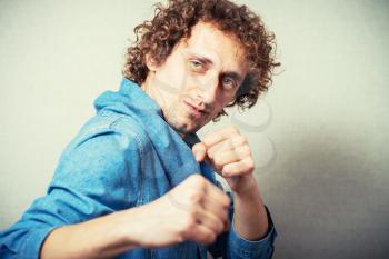 Young man ready to fight