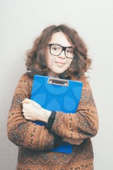 girl with a folder