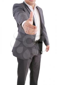 This is an image of business man offering a handshake. Success concept. 