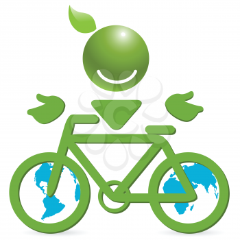 Royalty Free Clipart Image of a Green Bicycle