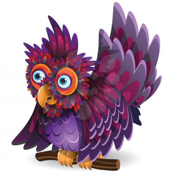 Royalty Free Clipart Image of a Colorful Owl