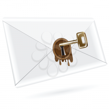 Royalty Free Clipart Image of an Envelope With a Lock