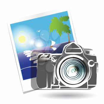 Royalty Free Clipart Image of a Camera and Picture