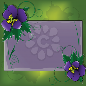 Royalty Free Clipart Image of a Floral Postcard