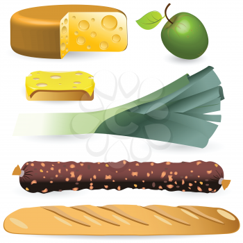 Royalty Free Clipart Image of Food Products