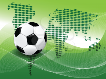 Royalty Free Clipart Image of a Soccer Ball and Map