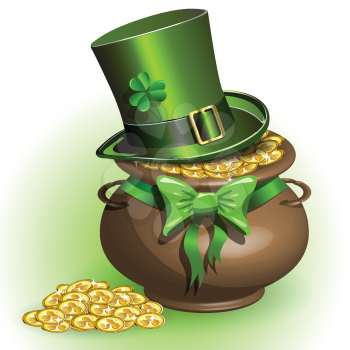 Royalty Free Clipart Image of a Pot of Gold