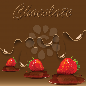 Royalty Free Clipart Image of a Chocolate Strawberry Background