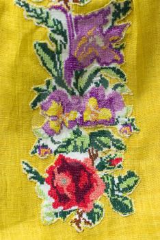 Royalty Free Photo of a Cross Stitched Fabric