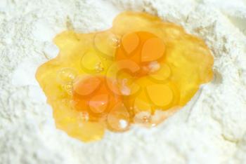 Royalty Free Photo of Eggs on Flour