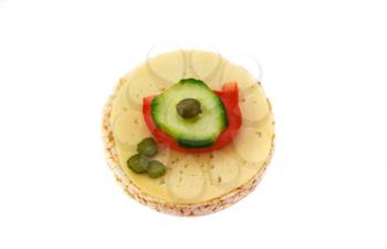 Royalty Free Photo of Vegetables on a Rice Cake