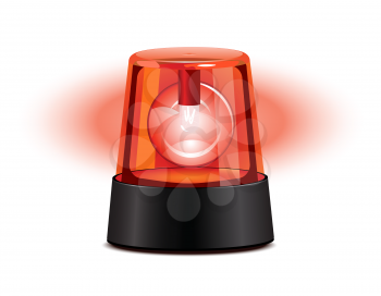 Royalty Free Clipart Image of a Red Flashing Light