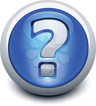 Royalty Free Clipart Image of a Question Mark Button